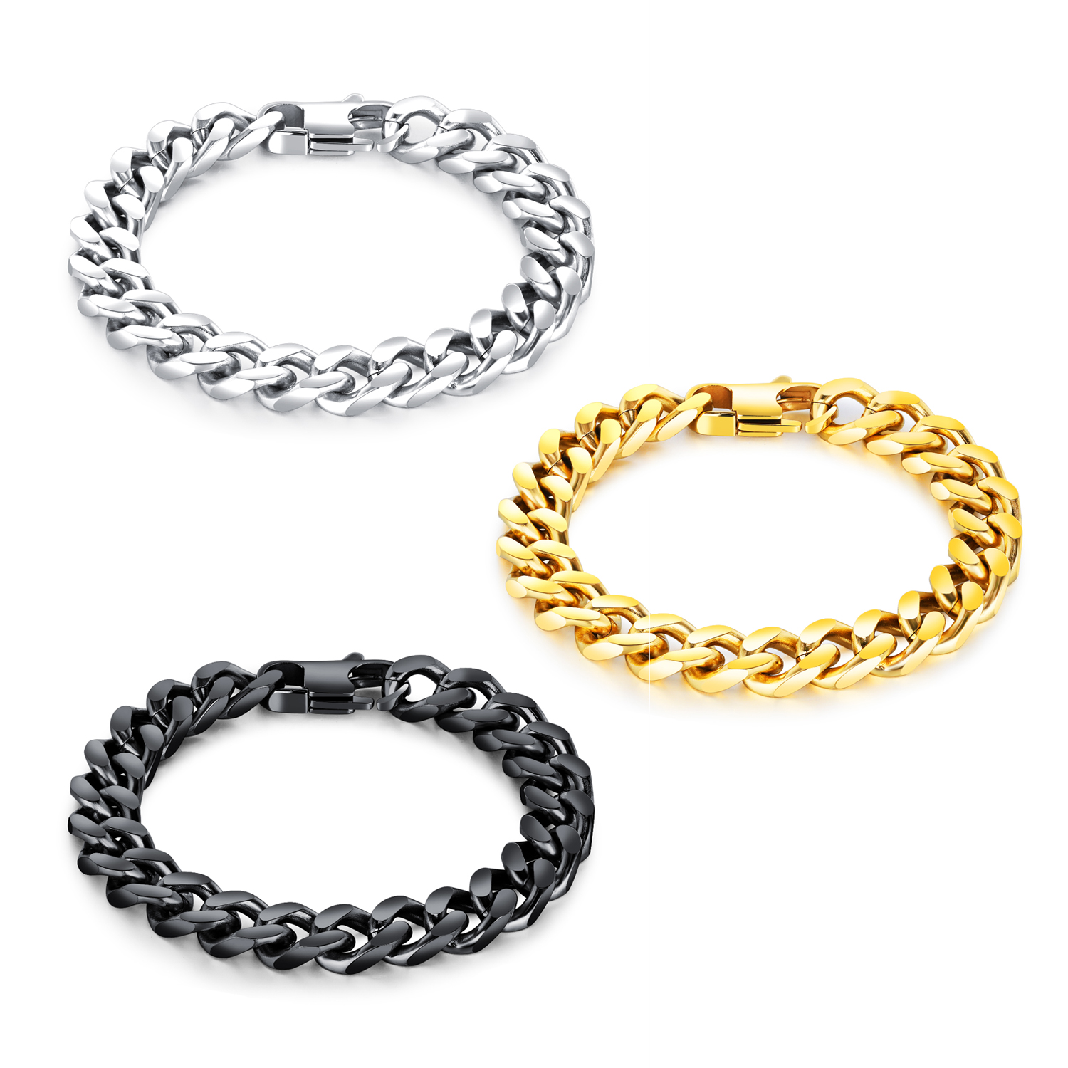 Heavy Metal Biker Men's Stainless Steel Bracelet Link Wrist Curb Cuban Chain High Polish Silver Black Gold
Heavy Metal Biker Men's Stainless Steel Bracelet Link Wrist Curb Cuban Chain High Polish Silver Black Gold