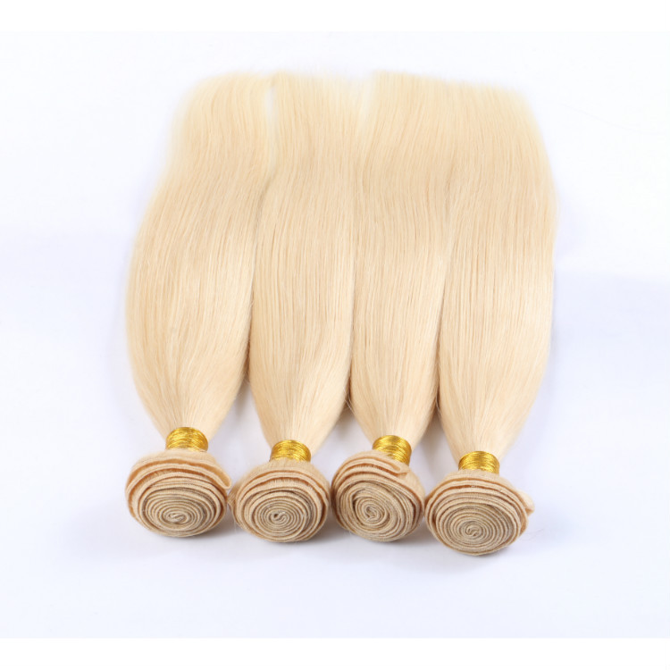 Free shipping Brazilian Body Wave Straight Weaves Double Wefts 100g/pc 613 Russian Blonde Color Can be Dyed Human Remy Hair Extensions