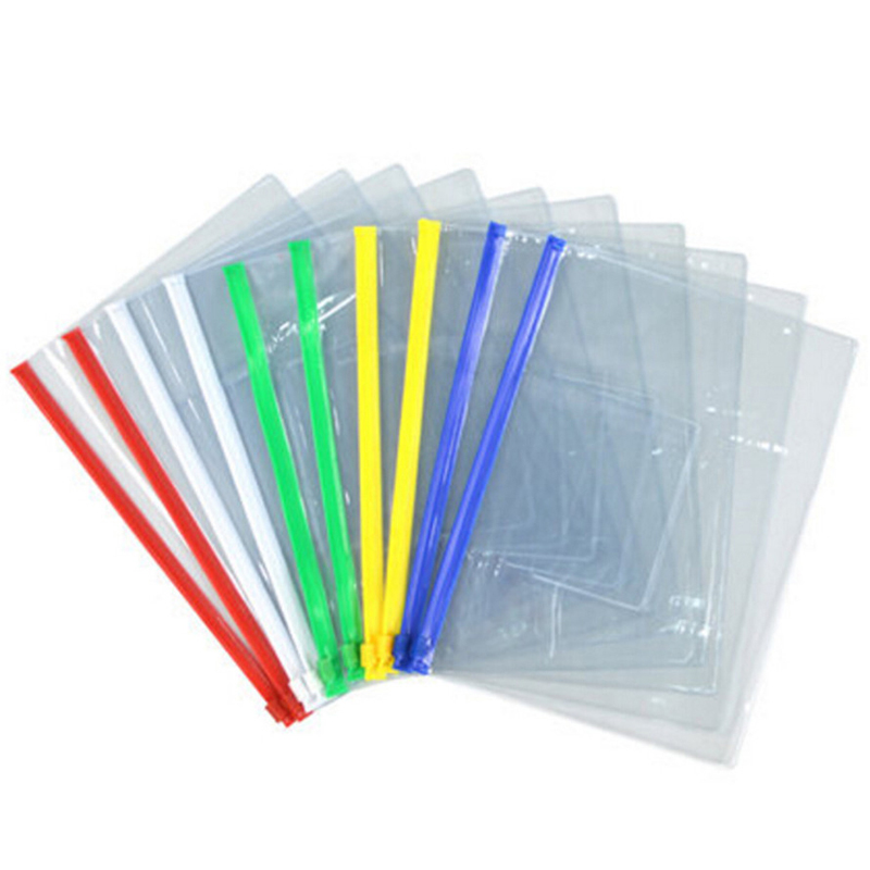 New 20pcs File Bag Stationery Clear Plastic Bag Translucent Folder A4/A5/A6 Size Document Bag File Folder School Office Supply Free Shipping