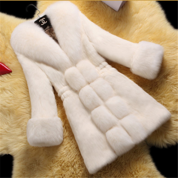 2018 winter Faux fur coat women Korean fur collar Warm coat hair cuffs jacket fashion Plus size long 5XL 6XL