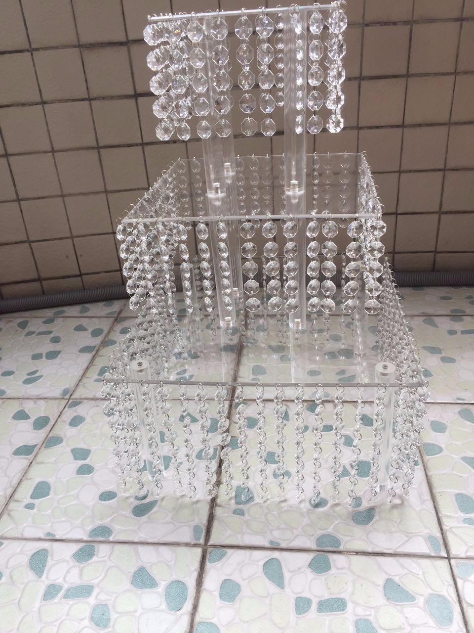 new year crystal acrylic wedding cake stand dessert table cake rack wedding centerpiece cupcake stand 3 layer squre
