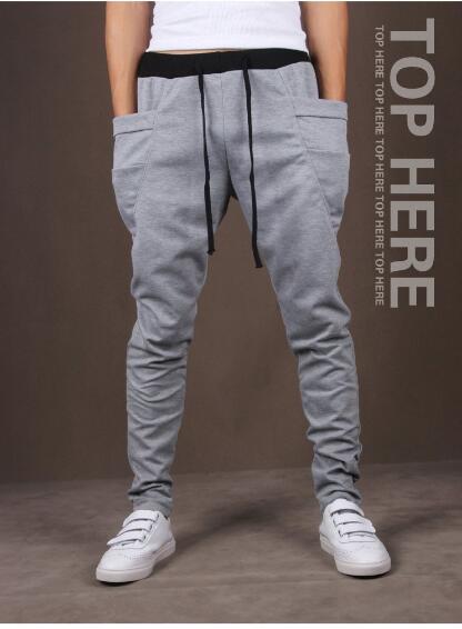 Wholesale- Male Sports Pants Men Casual Trousers Hip Hop Harem Pants Loose Trousers Boy Joggers Sweatpants Plus Size