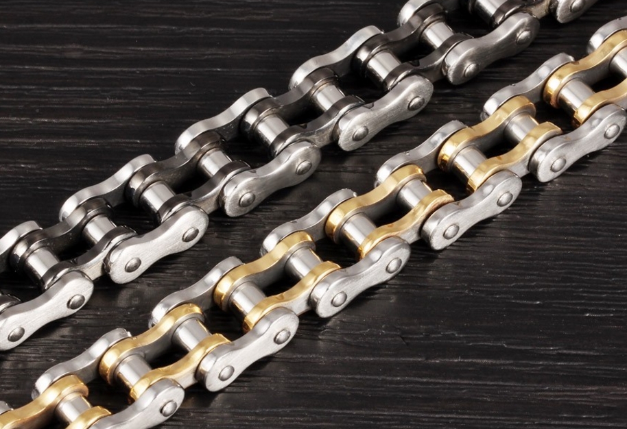 Fashion Men Biker Bicycle Motorcycle Chain Men's Bracelets Bangles Fashion 3 Color Stainless Steel Jewelry