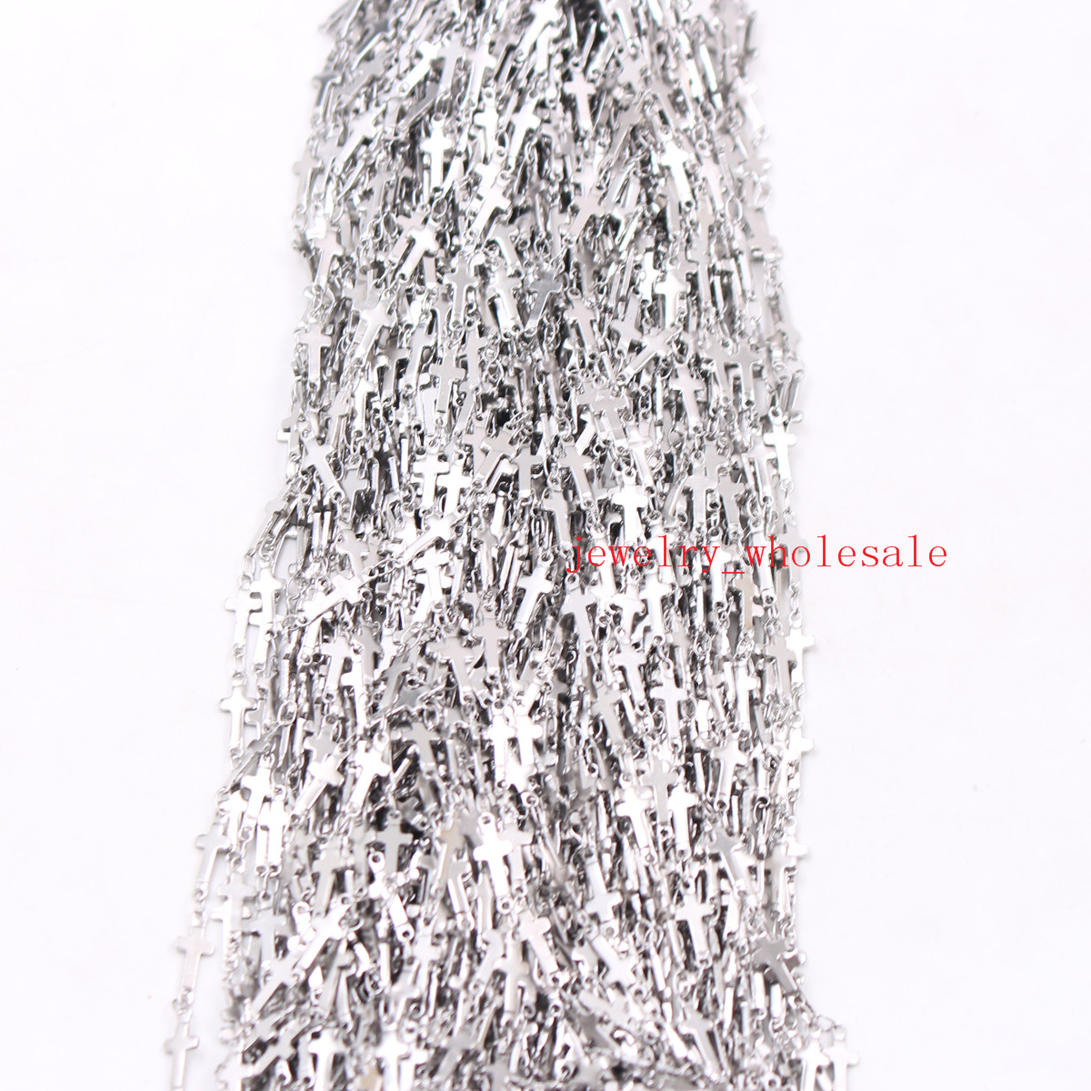 NEW on sale 5meter /lot wholesale Jewelry Finding Chain silver Stainless Steel Strong Cross chain marking Women Men Fashion Bling