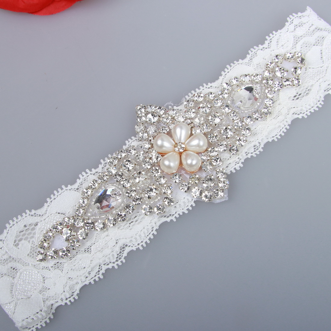 Sexy Bridal Garters Lace Rhinestones Pearls Vintage Handmade Wedding Garter Set New With Bridal Leg Garter Belt Beads Plus Size