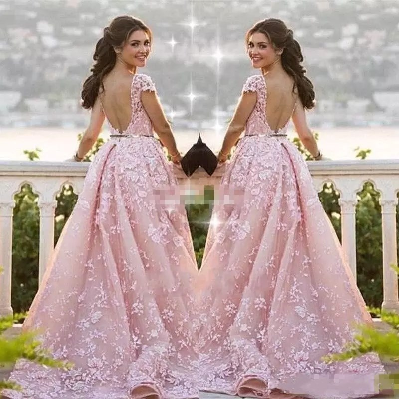 Elie Saab Prom Dresses Pink Detachable Train Evening Gowns Lace Appliques Sheer Jewel Neck Cap Sleeve Backless Formal Dresses Custom Made, Hunter green
Elie Saab Prom Dresses Pink Detachable Train Evening Gowns Lace Appliques Sheer Jewel Neck Cap Sleeve Backless Formal Dresses Custom Made, Hunter green