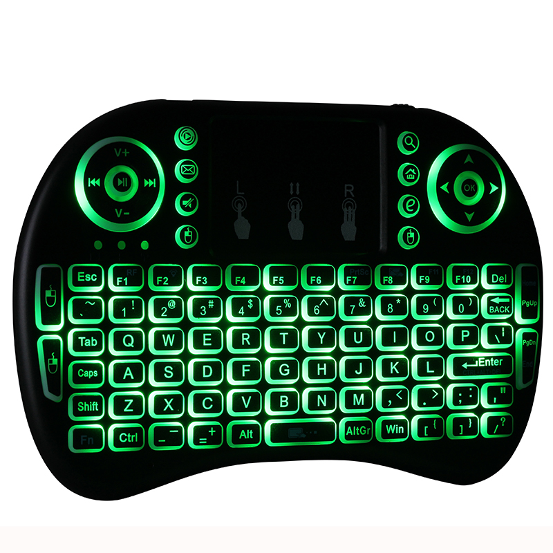 Rii I8 2.4GHz Wireless Mouse Gaming Keyboards White Backlight Multi-color Backlit Mouse Remote Control for TV Android Boxes MXQ PRO X96