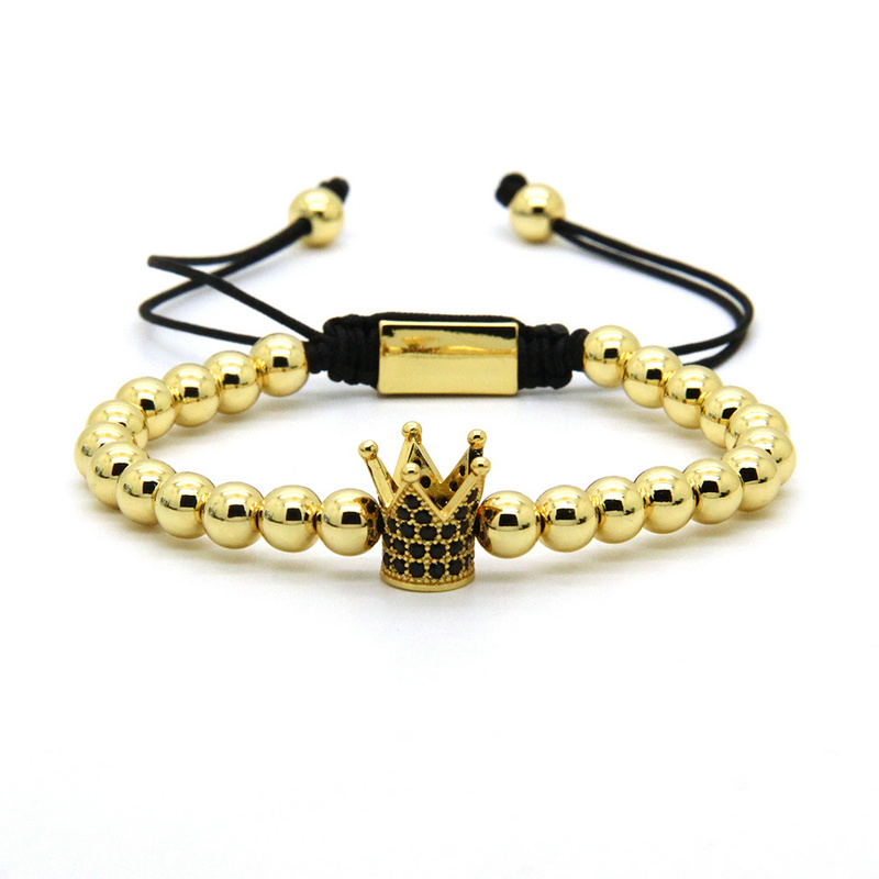 The Highest Power Jewelry Wholesale Best Quality 6mm Gold Brass Beads with Mix Colors Black Cz Crown Kings Macrame Bracelets, Golden;silver
The Highest Power Jewelry Wholesale Best Quality 6mm Gold Brass Beads with Mix Colors Black Cz Crown Kings Macrame Bracelets, Golden;silver