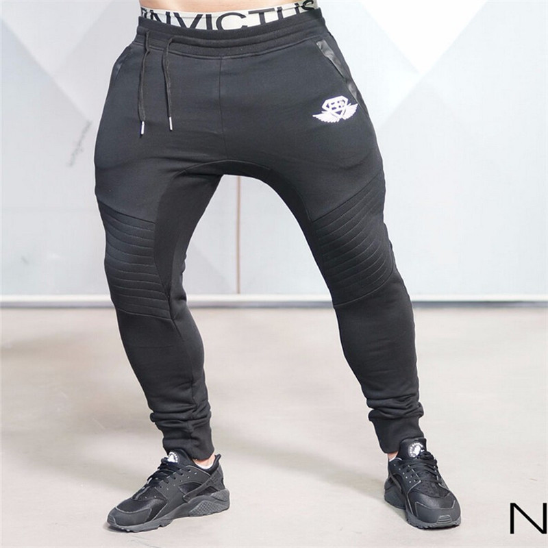 Wholesale- 2016 New Cotton Brand Clothing Men's Jogger Pants Men's Pants Casual Letter Elastic Waist Pants
