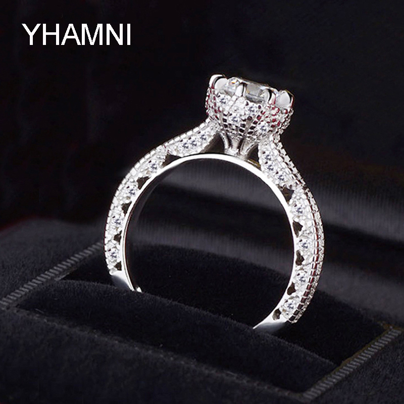 YHAMNI Brand Jewelry Original Solid 925 Sterling Silver Ring 1 ct SONA CZ Diamond Women Engagement Rings JZ072
YHAMNI Brand Jewelry Original Solid 925 Sterling Silver Ring 1 ct SONA CZ Diamond Women Engagement Rings JZ072