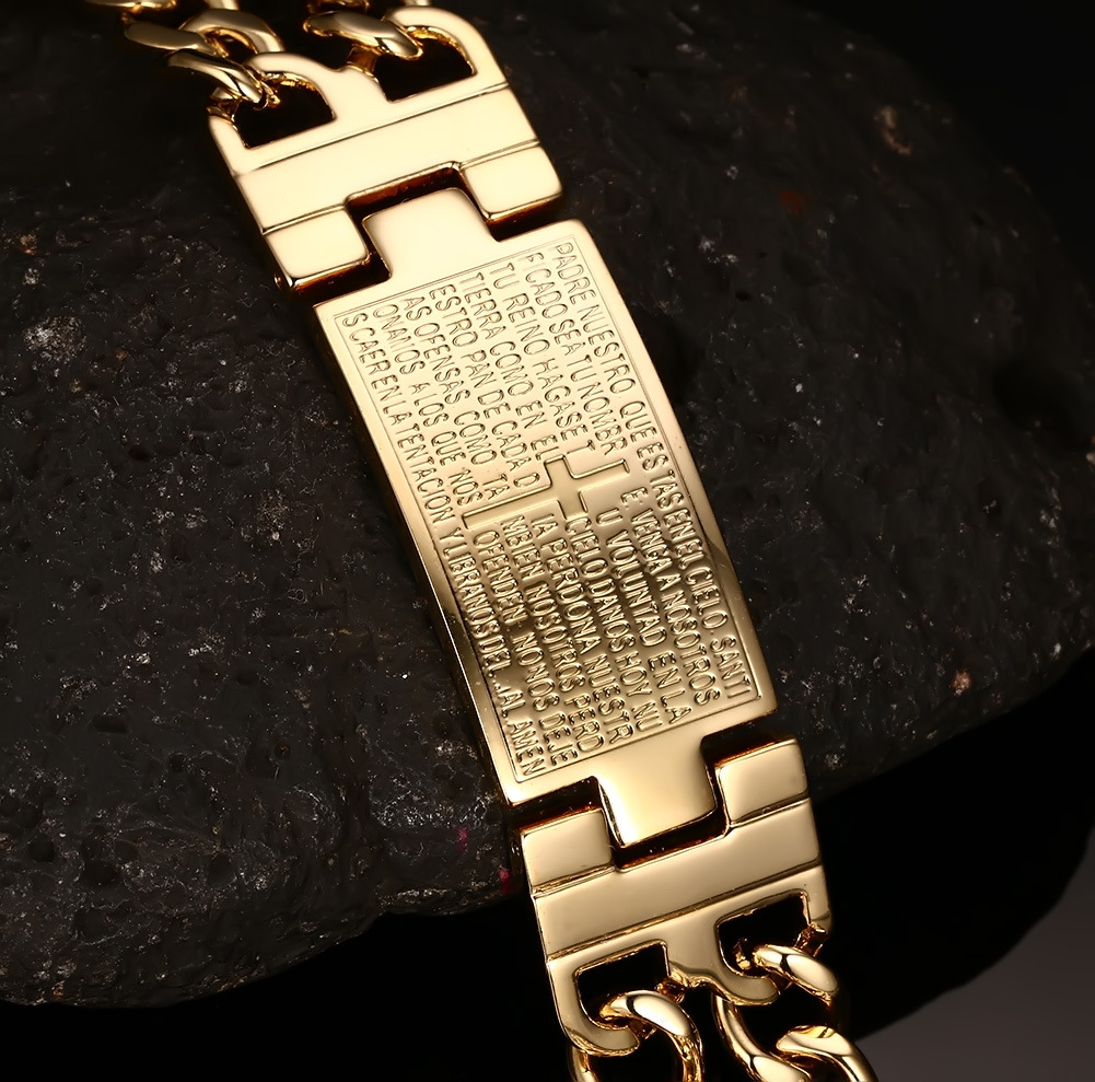 Gold Color Boy's Double Hand Chain Bracelets&Bangles Spanish Bracelets Bangles Punk Style Hand Wristband BR-203