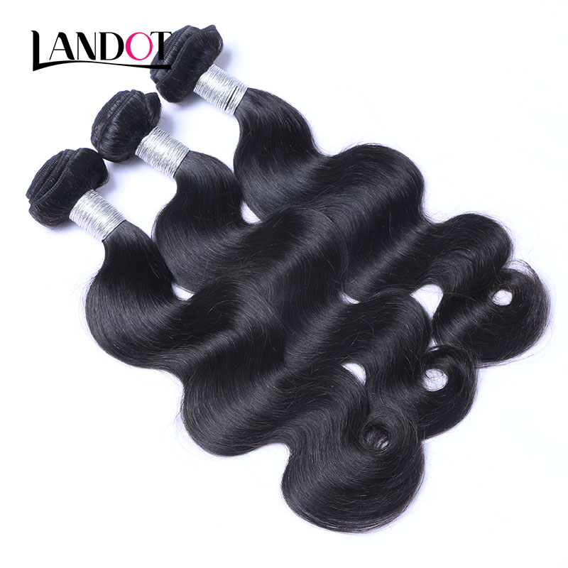 Brazilian Peruvian Malaysian Indian Virgin Remy Human Hair Weaves 3 Bundles with Top Lace Closures Mink Brazillian Body Wave Hair Extensions