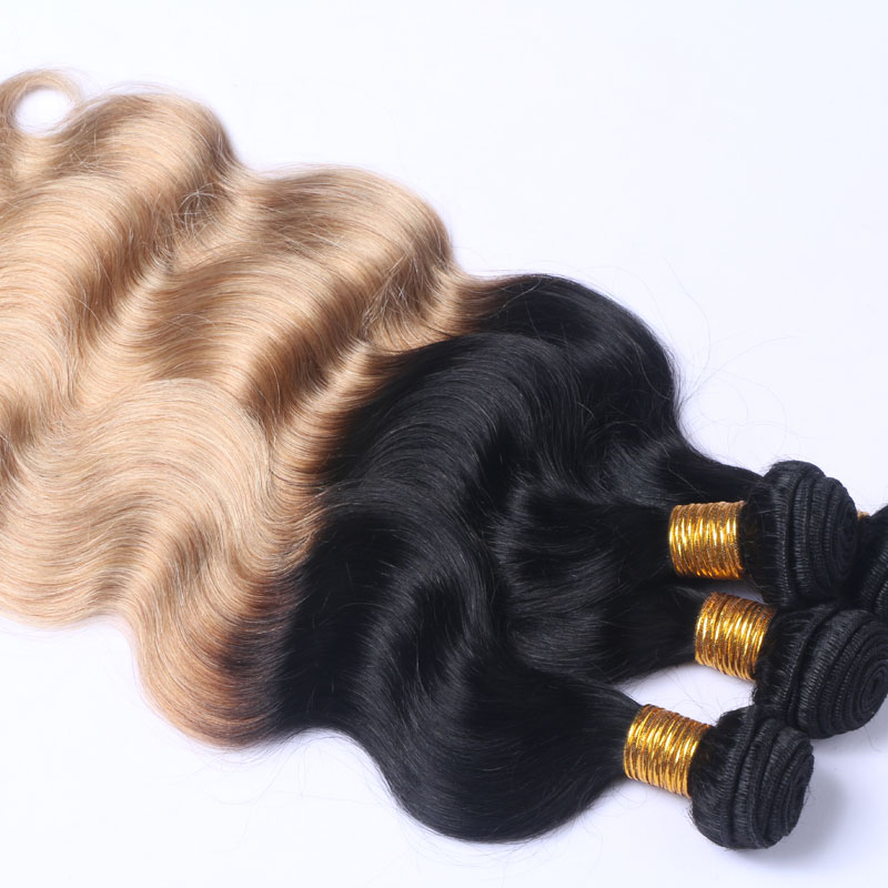 Dark Root Ombre Strawberry Blonde Two Tone 1b 27 Color Blonde Human Hair Weft Bundles Ombre Hair Weaves