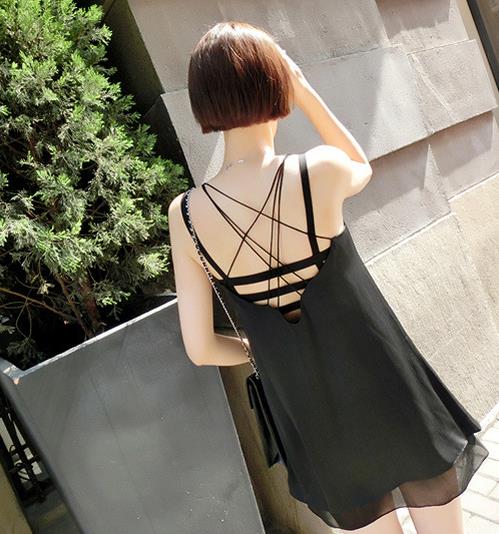Sexy Women Girl Stripe Strap Back Vest Bra Summer Tops Tube Tank Wrap Bandeau camisole Crop Top with pad black white