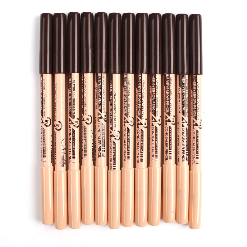 New Hot 48Pcs/Lot Maquiagem Eye Brow Menow Makeup Double Function Eyebrow & Concealer Pencils Maquille