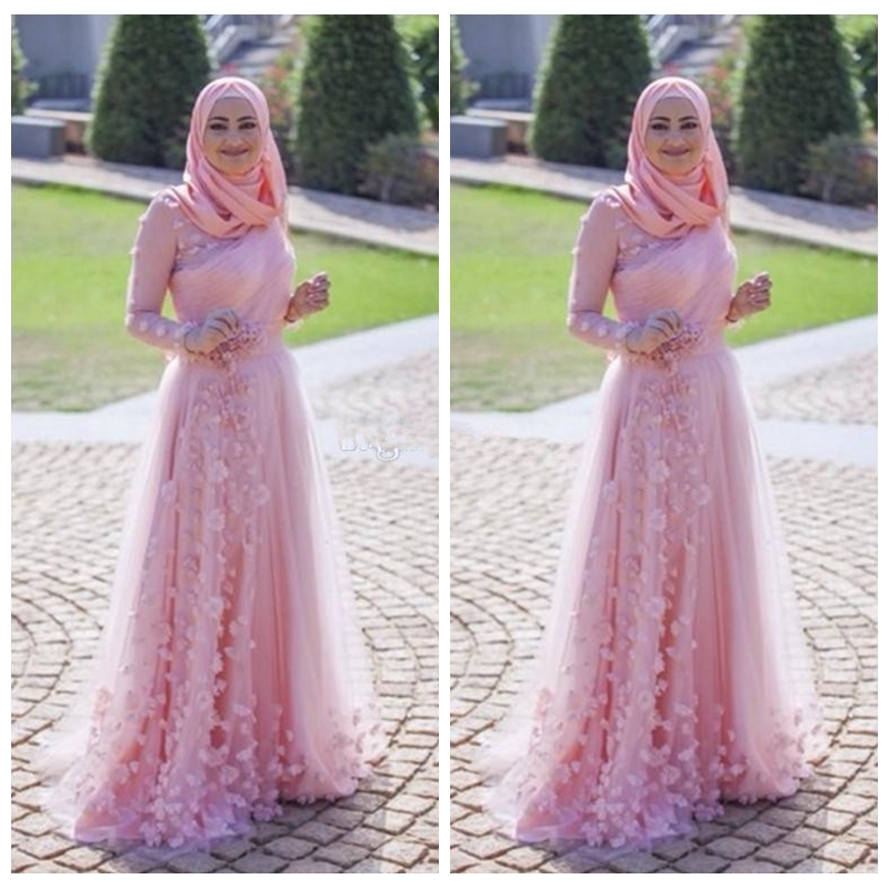 2018 Muslim Dresses Evening Wear Arabic Pink A Line Long Sleeves Pleats Plus Size Prom Dress With Hand Made Flowers Fomal Party Gown, Ivory
2018 Muslim Dresses Evening Wear Arabic Pink A Line Long Sleeves Pleats Plus Size Prom Dress With Hand Made Flowers Fomal Party Gown, Ivory