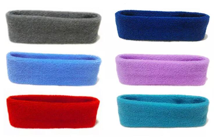 Wholesale NEW Cotton Women Men Solid Color Sport Sweat Sweatband Headband Yoga Gym Stretch Head Band Hair - Randomly Send