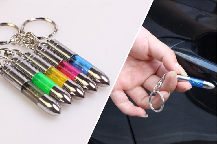 2pc Car Anti-static Keychain Body Static Eliminator Electrostatic Treasure Electrostatic Bullet Small Bullet Shaped Keychain Car Accessorie
