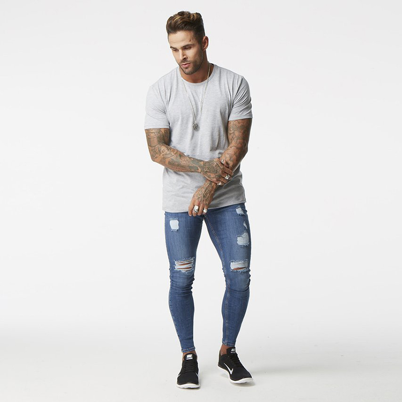 Wholesale-Blue ripped Jeans for Men Super Stretch Male Pant Distressed Fake Designer Brand men Jeans skinny fit Style Streetwear zm02, Ice blue ripped
Wholesale-Blue ripped Jeans for Men Super Stretch Male Pant Distressed Fake Designer Brand men Jeans skinny fit Style Streetwear zm02, Ice blue ripped