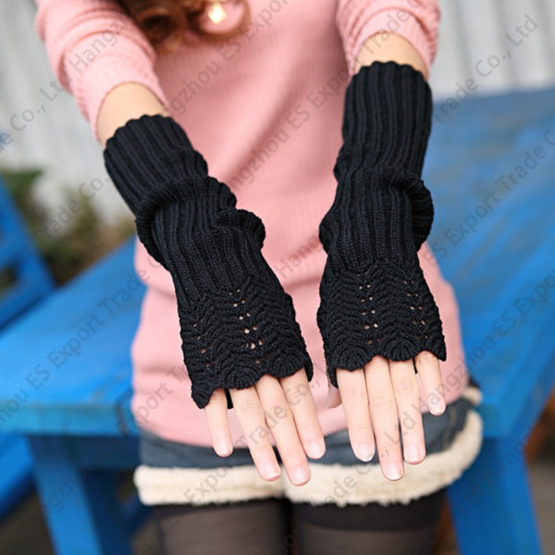 Women Fashion Knitted Gloves Crochet Warm Long Fingerless Glove Mittens Hand Wrist 5 Colors Wholesale