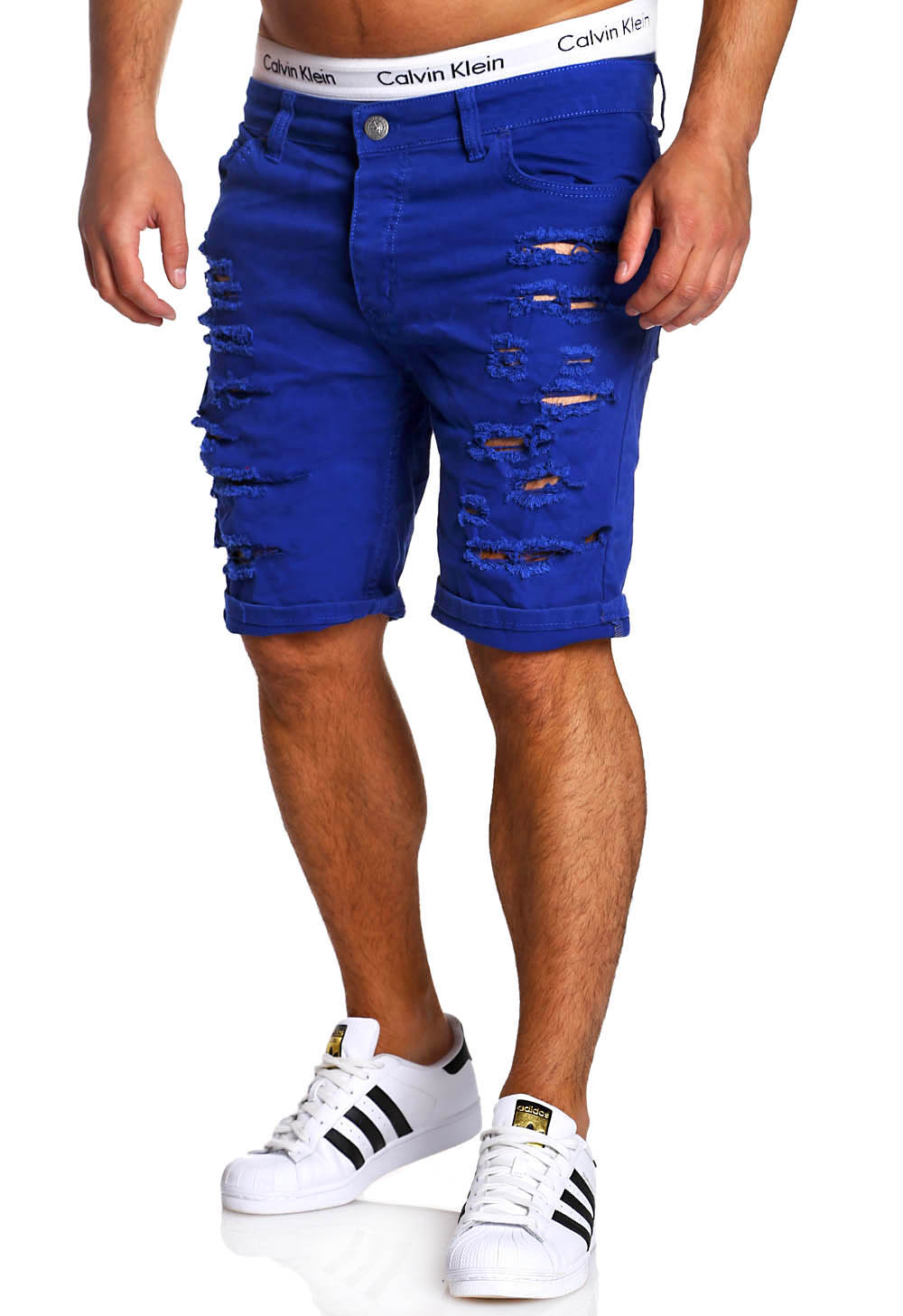 Wholesale- Black Ripped Jeans Men 2017 Brand Short Biker Denim Jeans Summer Casual Slim Fit Water Washed Cotton Straight Men Short Jeans