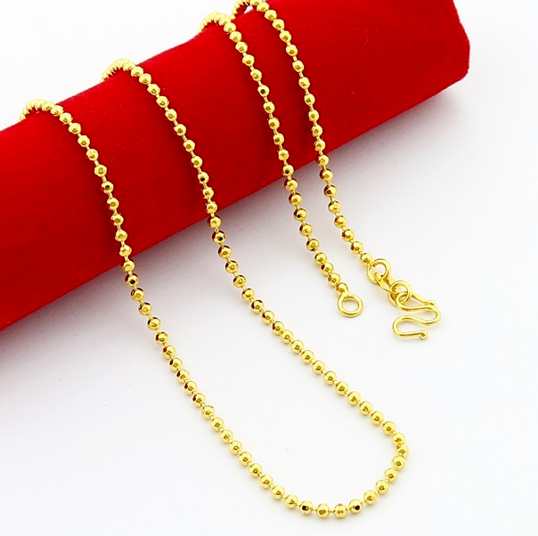 24 k gold plated classic necklace fashion jewelry New round bead chain of gold plating 24 k gold necklace, Silver
24 k gold plated classic necklace fashion jewelry New round bead chain of gold plating 24 k gold necklace, Silver