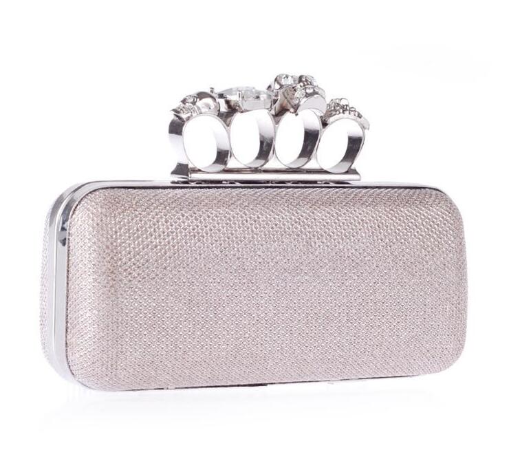 NEW Rhinestones women clutch bags diamonds finger ring Bridal Hand Bags crystal wedding bridal handbags purse bags holder