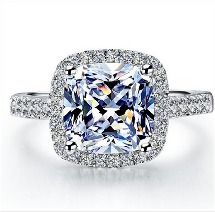 Fashion 3ct Princess-cut gemstone Rings Surround With Tiny Diamond Jewelry 925 Sterling Silver Engagement Wedding Band Rings For Women
Fashion 3ct Princess-cut gemstone Rings Surround With Tiny Diamond Jewelry 925 Sterling Silver Engagement Wedding Band Rings For Women