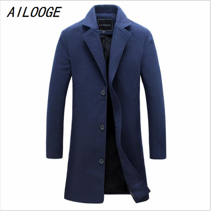 Wholesale- AILOOGE New Men's Woolen Coat Solid Color Fashion Long Paragraph Slim Lapel Coat Male Business Suits Men's Casual Jacket 5XL, Navy
Wholesale- AILOOGE New Men's Woolen Coat Solid Color Fashion Long Paragraph Slim Lapel Coat Male Business Suits Men's Casual Jacket 5XL, Navy