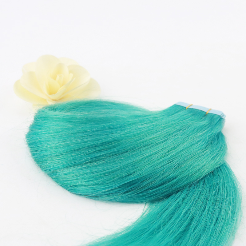 Full Hair 50Gram 20 Pcs Per Package Colorful oF Teal Remy Tape in Extensions Human Hair