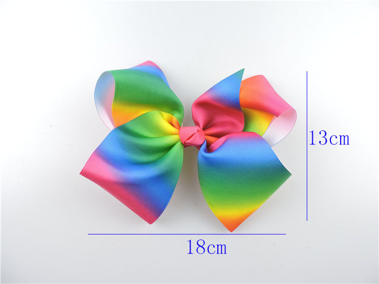 10pcs 18cm jojo Pastel flora ombre ribbon hair bows Alligator clips Rainbow Striped Dance Cheerleader Pageant hair bobbles Accessory HD3476