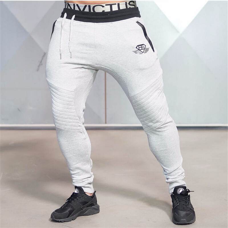 Wholesale- 2016 New Cotton Brand Clothing Men's Jogger Pants Men's Pants Casual Letter Elastic Waist Pants