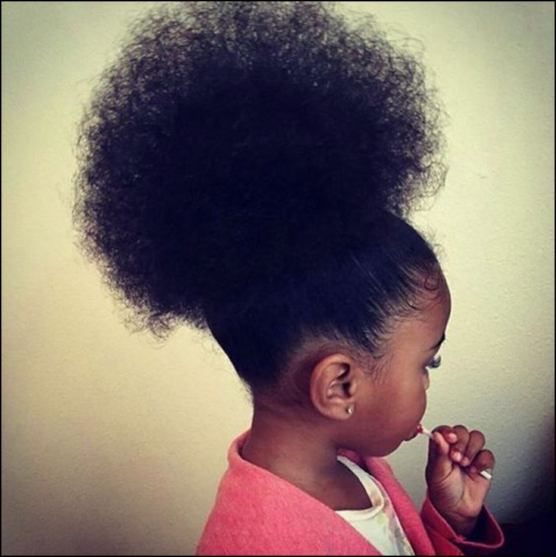 LIttle girls afro ponytail hair extension,4c kinky curly short high natural puff human hair extension clip in 120g
