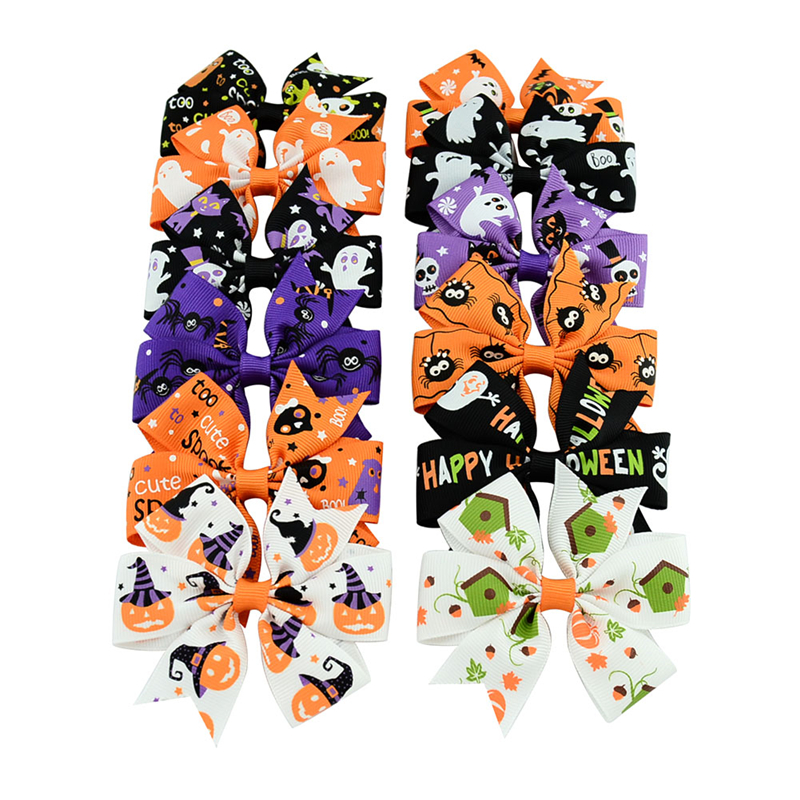 3 inch Baby Halloween Barrettes Grosgrain Ribbon Bows WITH Clip Girls Kids Ghost Pumpkin Children Girl Pinwheel Hair Clips Hairpin Accessories KFJ105, Slivery;white
3 inch Baby Halloween Barrettes Grosgrain Ribbon Bows WITH Clip Girls Kids Ghost Pumpkin Children Girl Pinwheel Hair Clips Hairpin Accessories KFJ105, Slivery;white