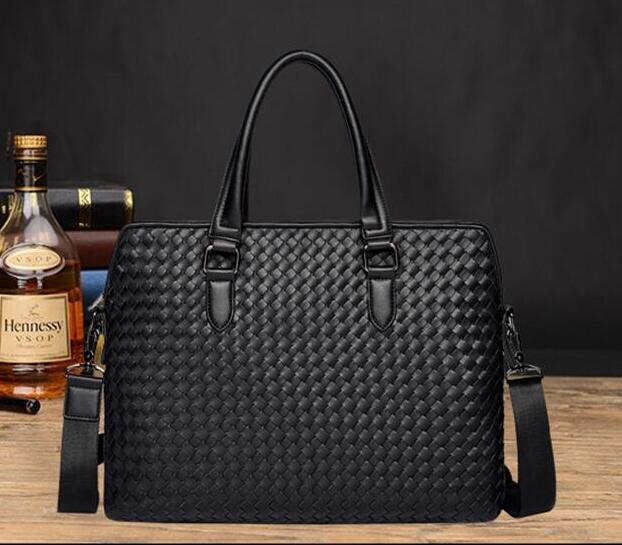 Factory wholesale men bag British wind hand-woven mens fashion handbag leather woven business briefcases han edition briefcase, Black
Factory wholesale men bag British wind hand-woven mens fashion handbag leather woven business briefcases han edition briefcase, Black