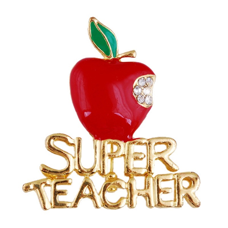Wholesale- 1 Pcs Delicate Red Apple Super Teacher Gift Unisex With Crystal Brooch Pin Show Your Love Unique Pins, Brooches
Wholesale- 1 Pcs Delicate Red Apple Super Teacher Gift Unisex With Crystal Brooch Pin Show Your Love Unique Pins, Brooches