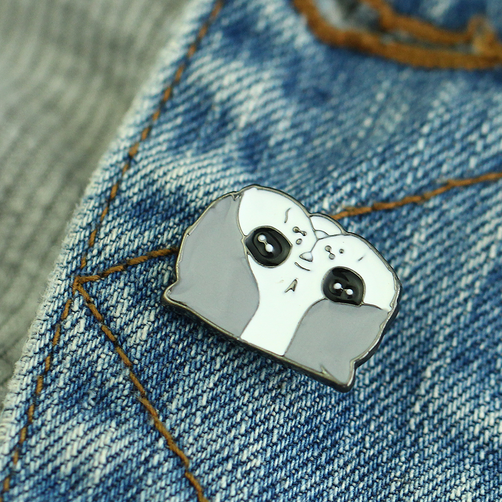 Wholesale- 2017 New Fashion Cute Dog Animal Cartoon Charm Broches Pins For Woman Button Pins Jeans Bag Decoration Gift Wholesal
