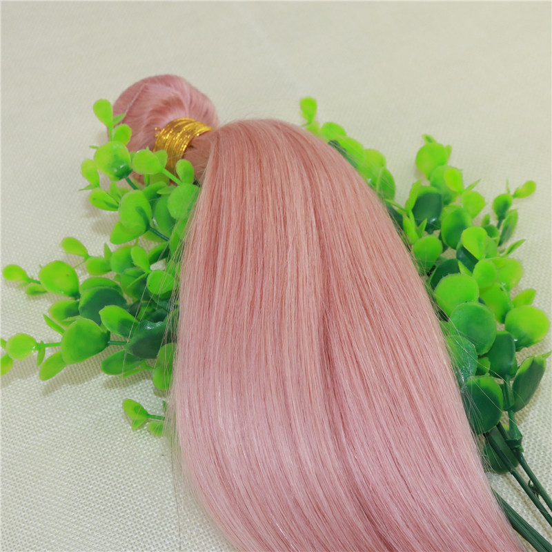 Hot Pink Colorful Human Hair Weave Extensions Rose Gold Brazilian Straight Remy Pink Hair Bundles For Summer Wholesale
