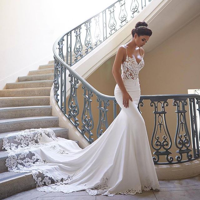 Robe De Mariee Sexy Spaghetti Straps Beach Mermaid Wedding Dresses 2022 Embroidery Lace Applique Backless Bridal Dress BC0190, White
Robe De Mariee Sexy Spaghetti Straps Beach Mermaid Wedding Dresses 2022 Embroidery Lace Applique Backless Bridal Dress BC0190, White