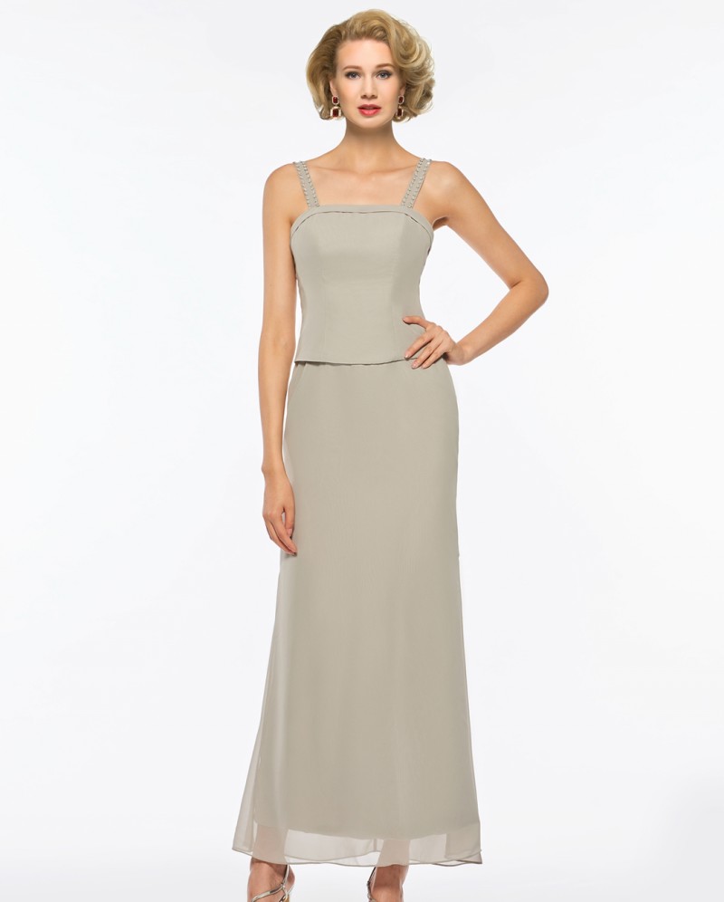 Three Pieces Plus Size Mother Of The Bride Dresses With Jacket Long Sleeve Tea Length Mother Of The Groom Dress Formal Evening Gown