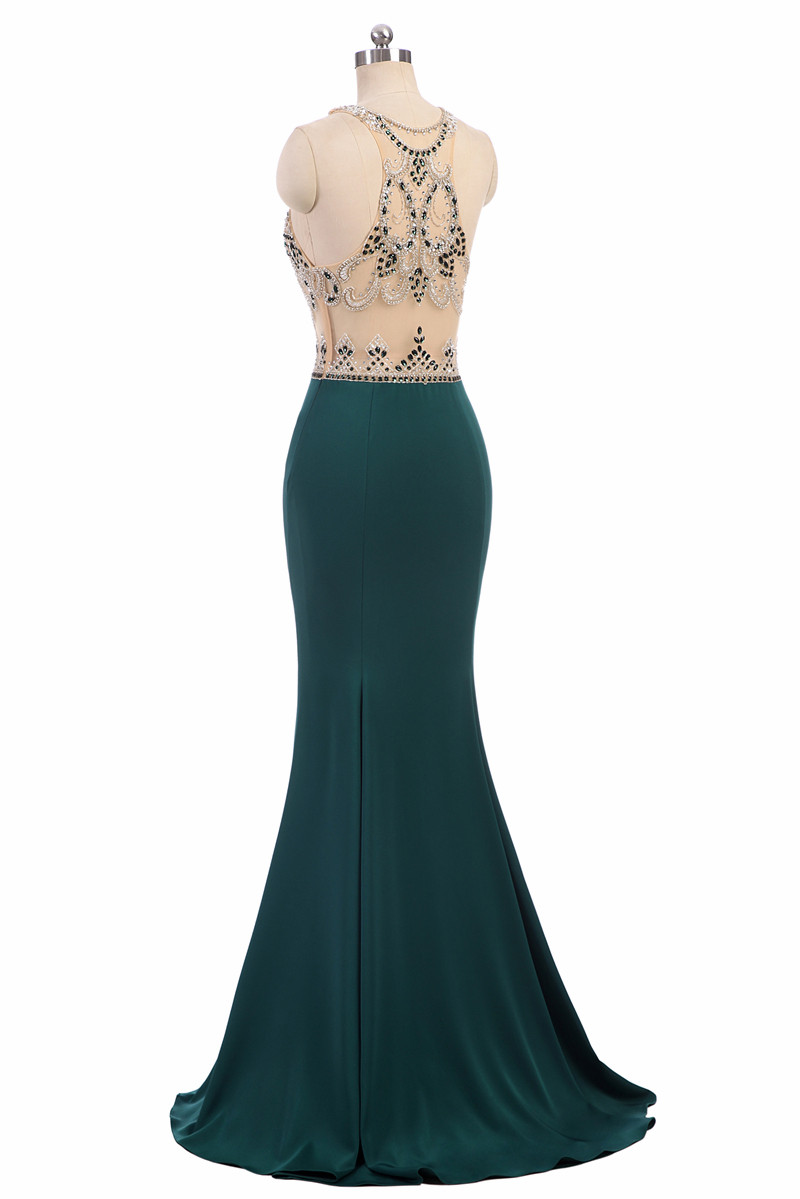 2020 Sexy Crystal Mermaid Formal Evening Dresses With Beading Sequined Chiffon Floor-Length Plus Size Prom Party Celebrity Gowns BE02
