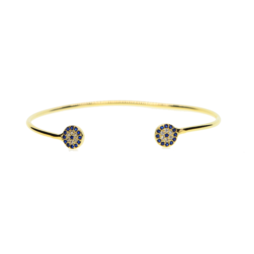 open adjust 5860mm silver gold evil eye jewelry micro pave cz disco charm open turkish evil eye bangle fow women