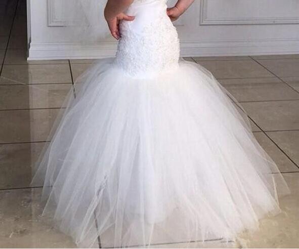 Hot Sale Vintage New Mermaid Flower Girl Dresses Cap Sleeves Party Pageant Communion Dress for Wedding Little Girls Kids/Children Dress
