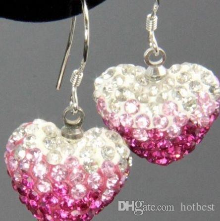 best new wedding mircro pave disco Mix Colors beads clay heart gradual change drop Dangle crystall Crystal Earrings Stud women k535
best new wedding mircro pave disco Mix Colors beads clay heart gradual change drop Dangle crystall Crystal Earrings Stud women k535