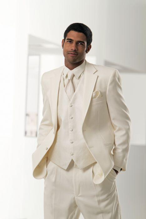 Latest Design Two Button Ivory Groom Tuxedos Groomsmen Best Man Suits Mens Wedding Blazer Suits (Jacket+Pants+Vest+Tie) NO:509