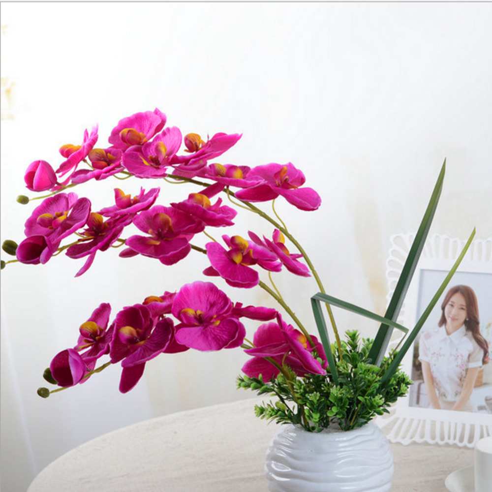 Artificial Butterfly Orchid Silk Flower Bouquet Phalaenopsis Wedding Home Decor Fashion DIY Living Room Art Decoration