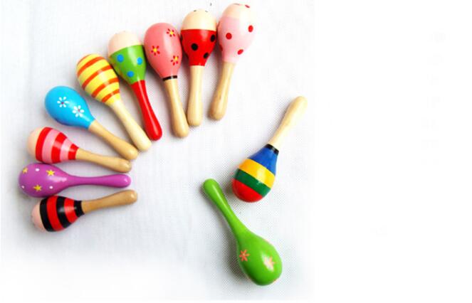 Colorful Wooden Toys Noise Maker Musical Baby Toys Rattles Baby Toy For Children Musical Instrument Learnning Toy