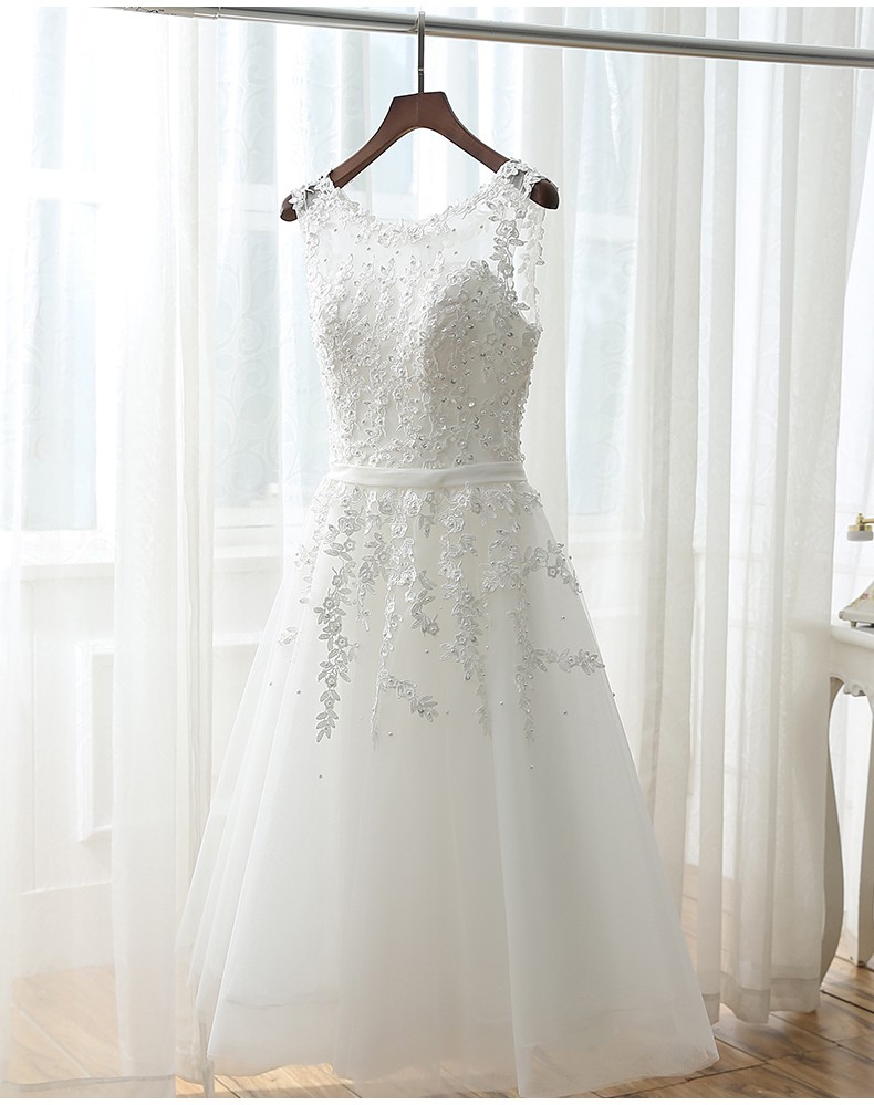 Vestido De Noiva Cheap Scoop Beads Short Wedding Dresses 2017 Beach Wedding Dress Scoop Pearls Sheer Back Tulle Bridal Gowns Robe De Mariage, White
Vestido De Noiva Cheap Scoop Beads Short Wedding Dresses 2017 Beach Wedding Dress Scoop Pearls Sheer Back Tulle Bridal Gowns Robe De Mariage, White