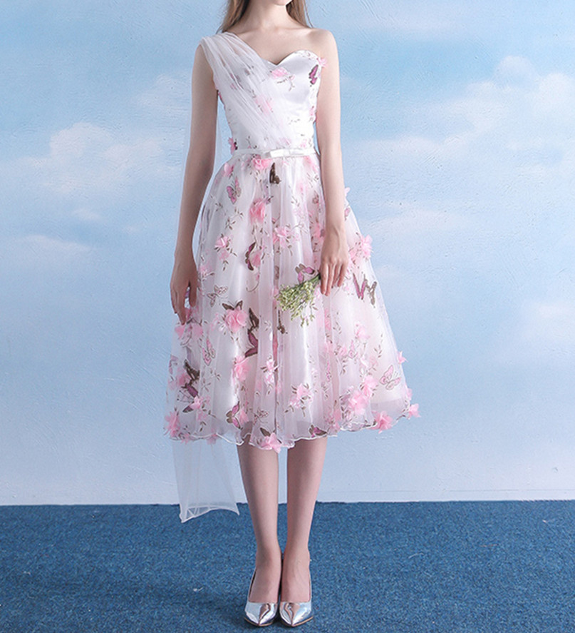Modern 2019 New Organza One Shoulder Party Dress Colorful Draped A Line Belt Printed Tea Length Flowers Custom Size Floral Homecoming Gowns, Same as picture
Modern 2019 New Organza One Shoulder Party Dress Colorful Draped A Line Belt Printed Tea Length Flowers Custom Size Floral Homecoming Gowns, Same as picture