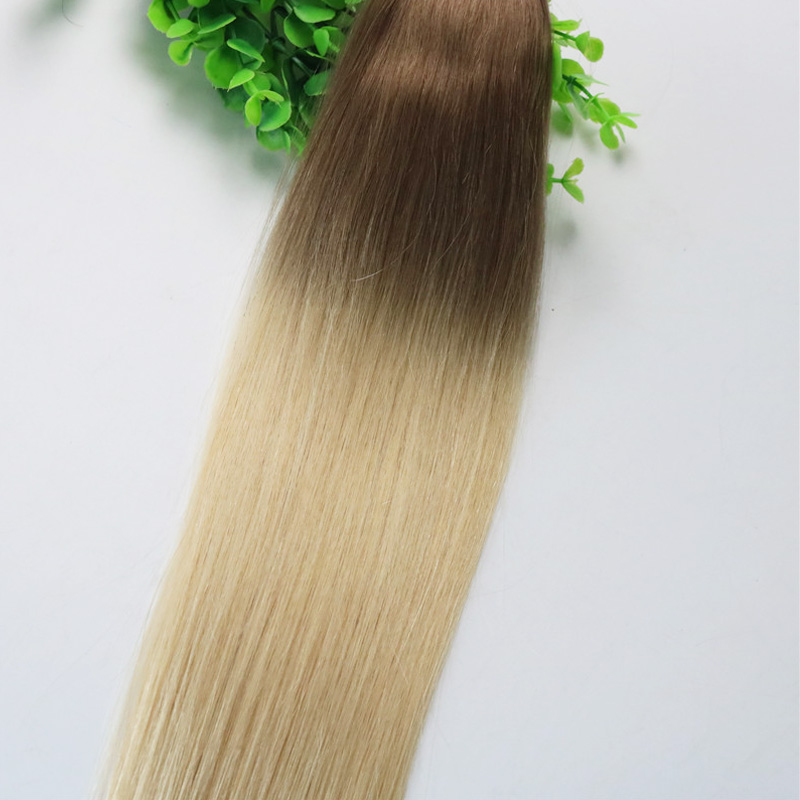 Ombre Hair Dark Brown 4# Shade To Golden Blonde 613#Tape In Human Hair Extensions 40pcs 100gram Brazilian Remy Hair